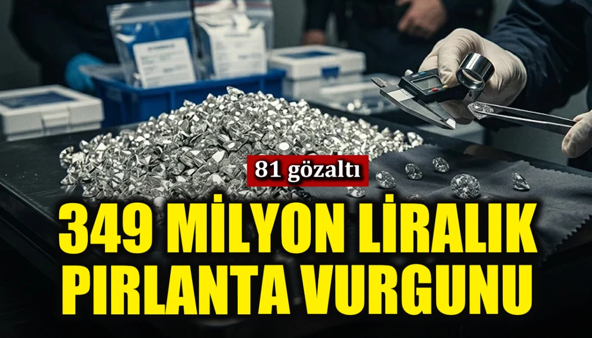349 milyon liralık pırlanta vurgunu! 81 g&ouml;zaltı