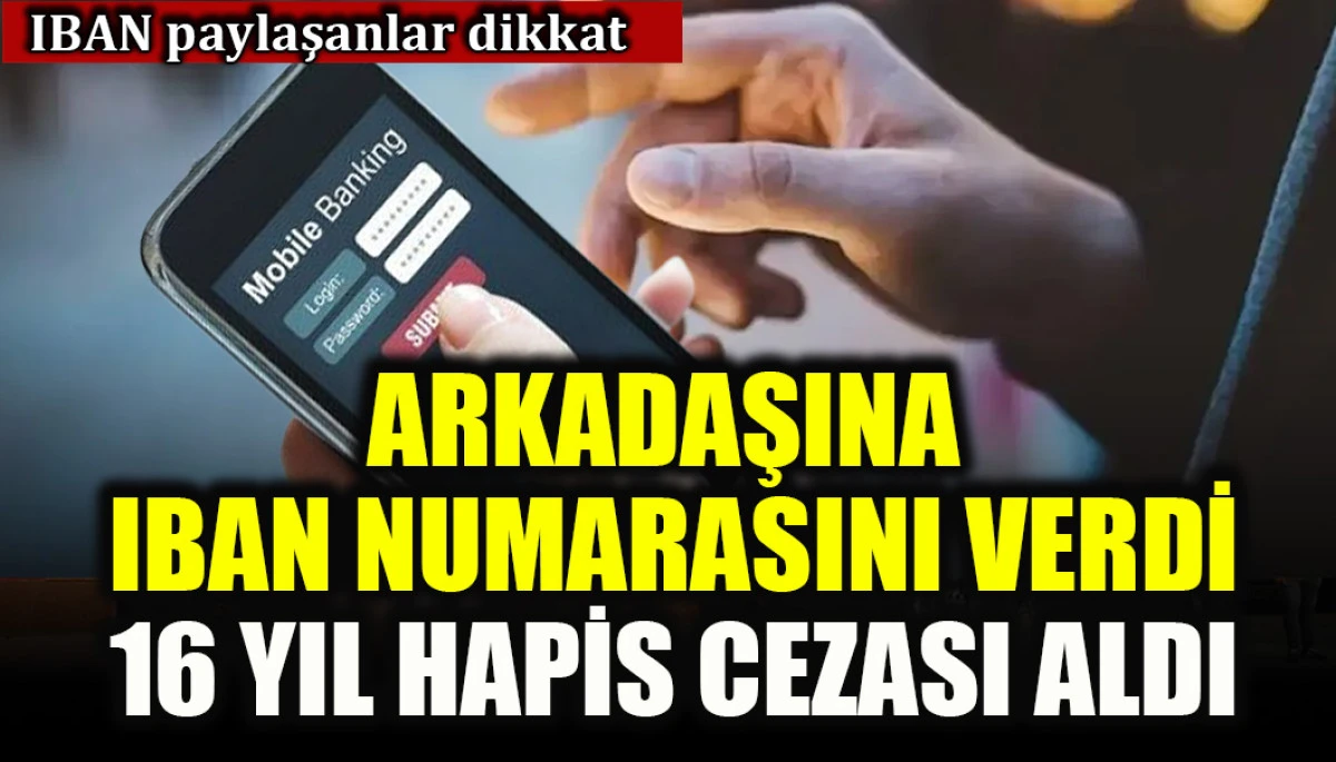 Arkadaşına IBAN numarasını verdi 16 yıl hapis cezasına &ccedil;arptırıldı!