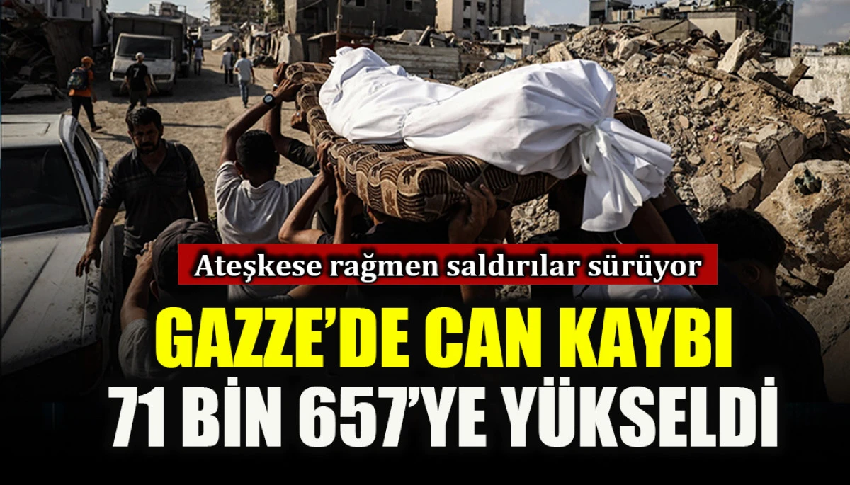 Gazze'de can kaybı 71 bin 657'ye y&uuml;kseldi!