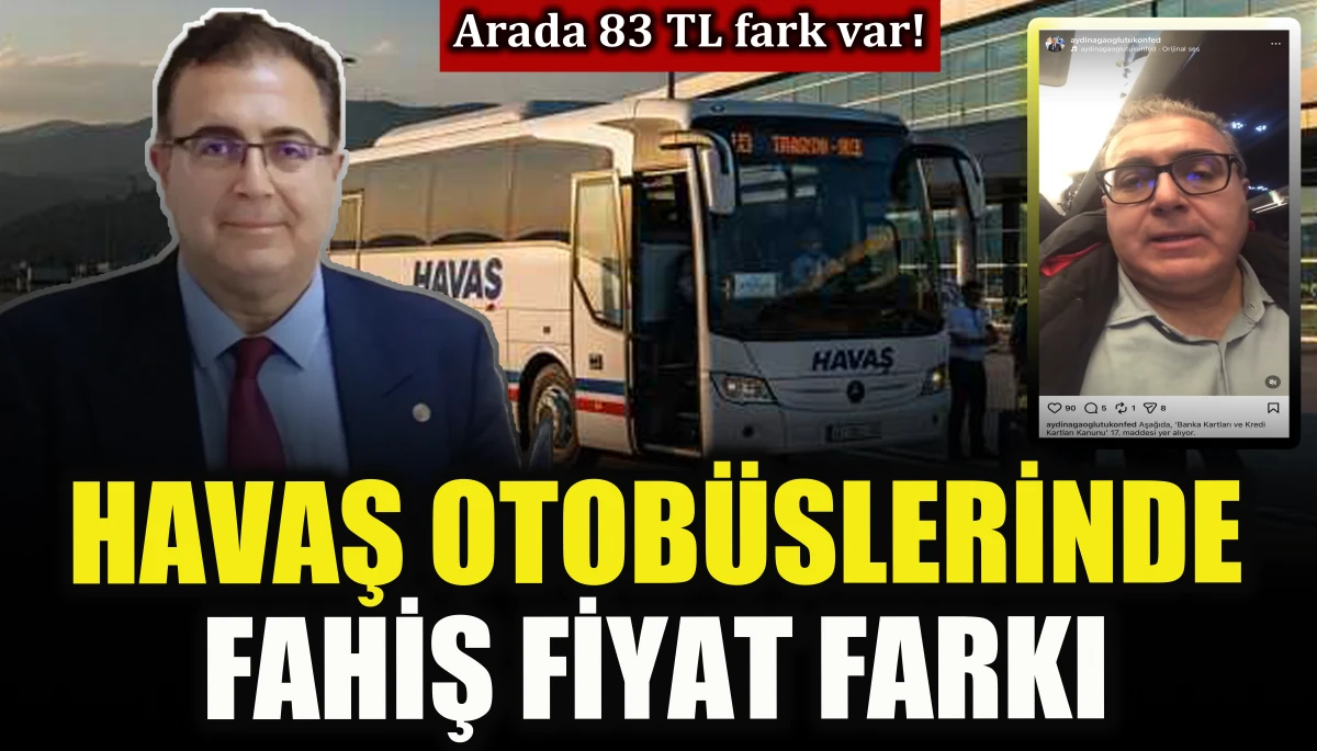 Havaş otob&uuml;slerinde fahiş fiyat farkı: Arada 83 TL fark var!