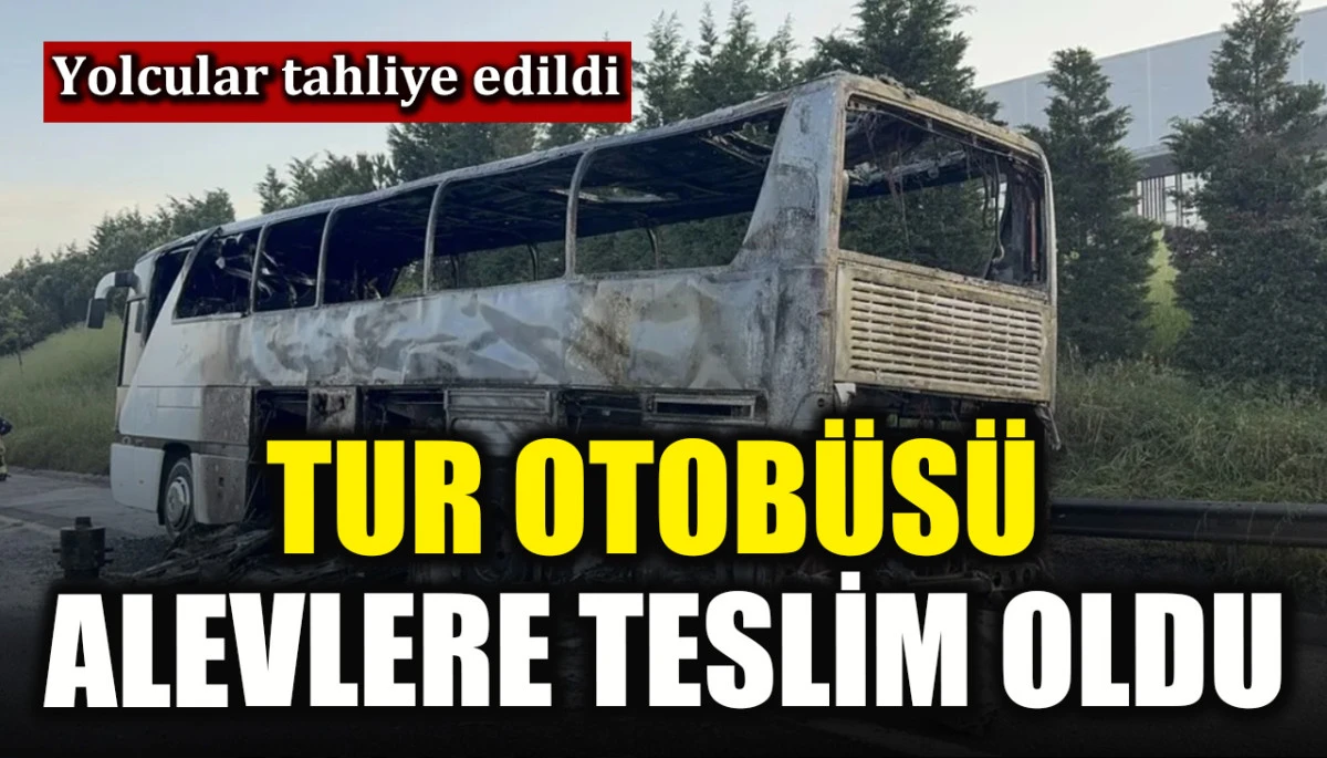 Tur otob&uuml;s&uuml; alevlere teslim oldu
