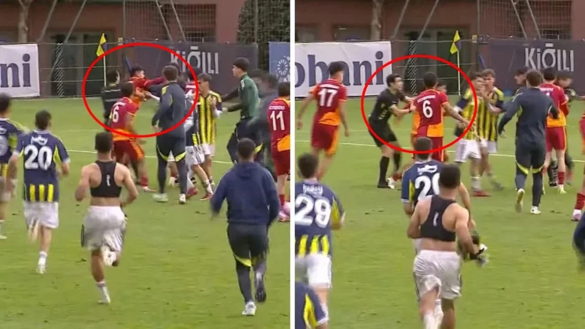 U19 derbisinde futbol değil yumruklar konuştu
