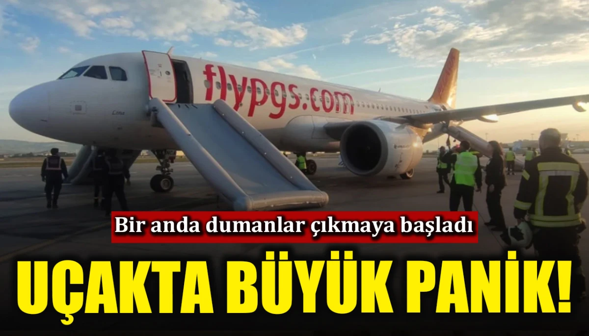 U&ccedil;akta b&uuml;y&uuml;k panik! Bir anda dumanlar &ccedil;ıkmaya başladı