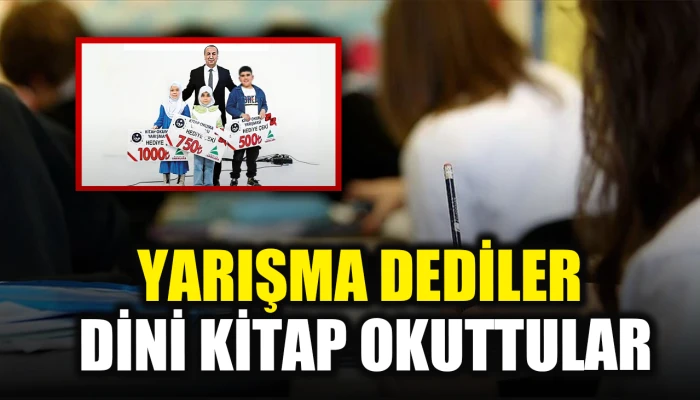 Yarışma adı altında tarikat kitabı okuttular