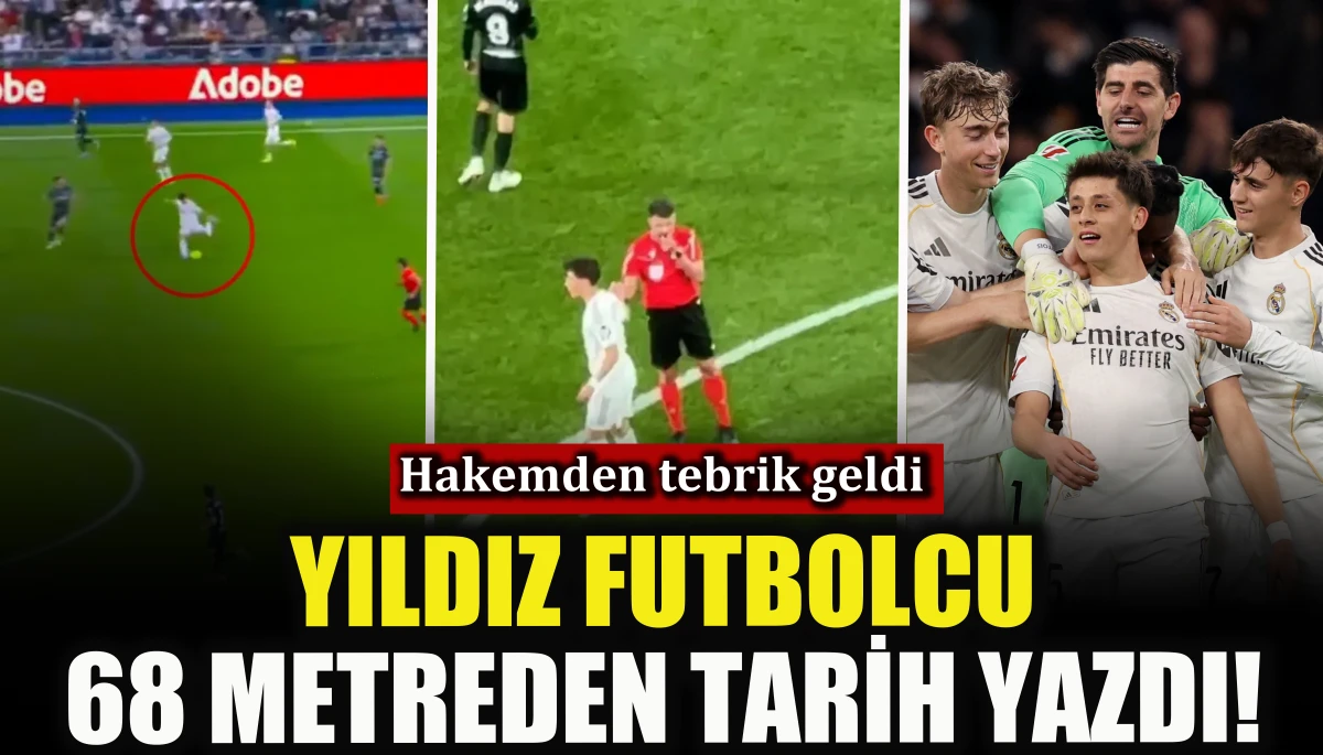 Yıldız futbolcu 68 metreden tarih yazdı! Hakemden tebrik geldi